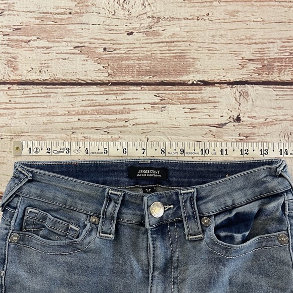 True Religion Jennie Curvy Mid Rise Super Skinny Blue Jeans Size 27 Inseam 27" - Picture 6 of 14